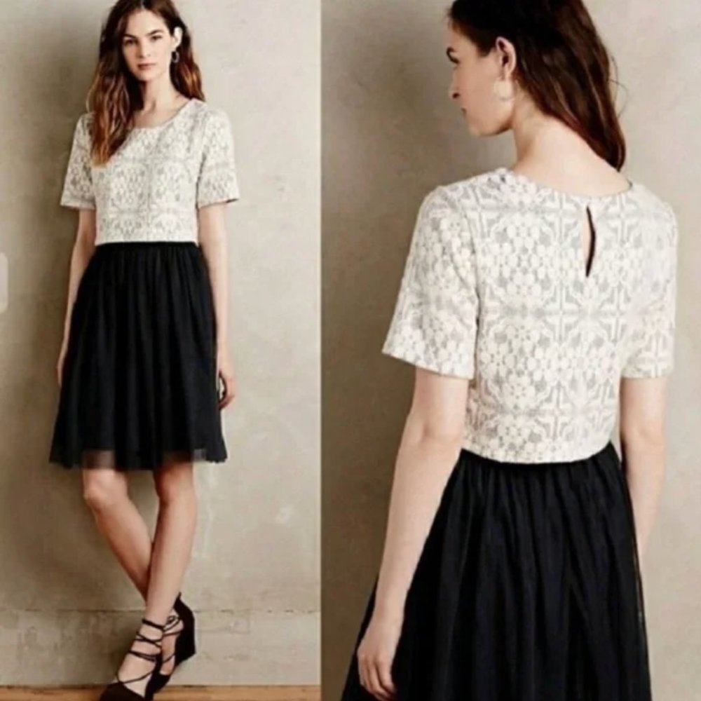 Anthropologie x Weston Charcoal Tulle Dress